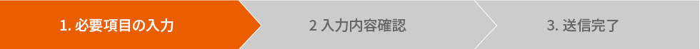 1.必要項目の入力　2.入力内容の確認　3.送信完了